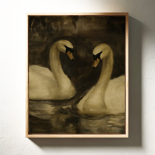 Two Swans in Quiet Reflection