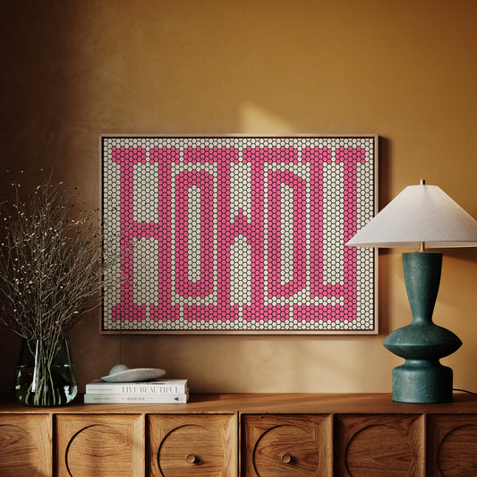 Howdy Pink Mosaic Western Greeting