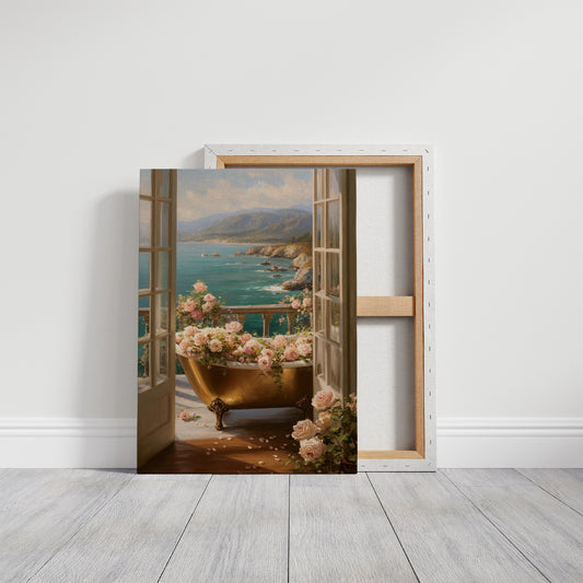 Golden Bathtub Blooms Overlooking Azure Coast