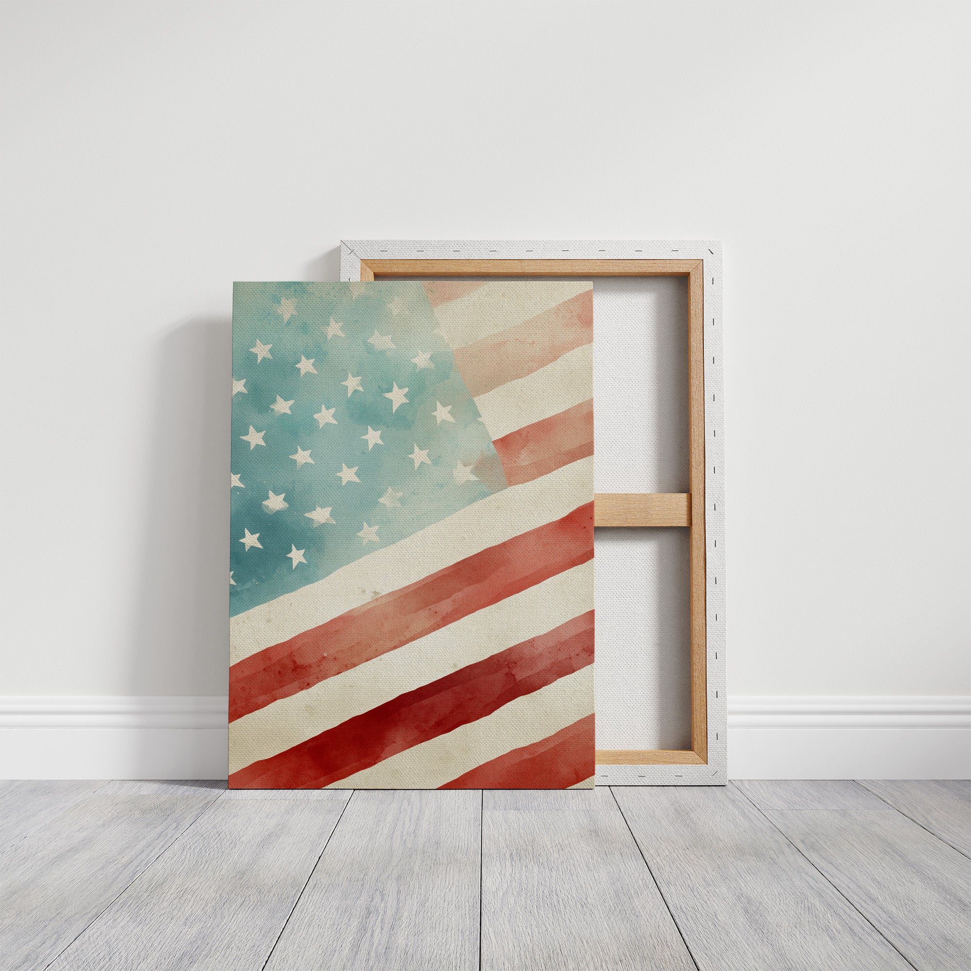 Watercolor Patriotism: America's Gentle Banner