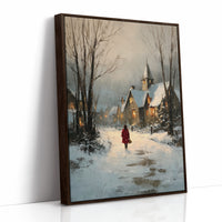 A Red Coat in Falling Snow