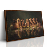 Maidens Gather At Lily Pond