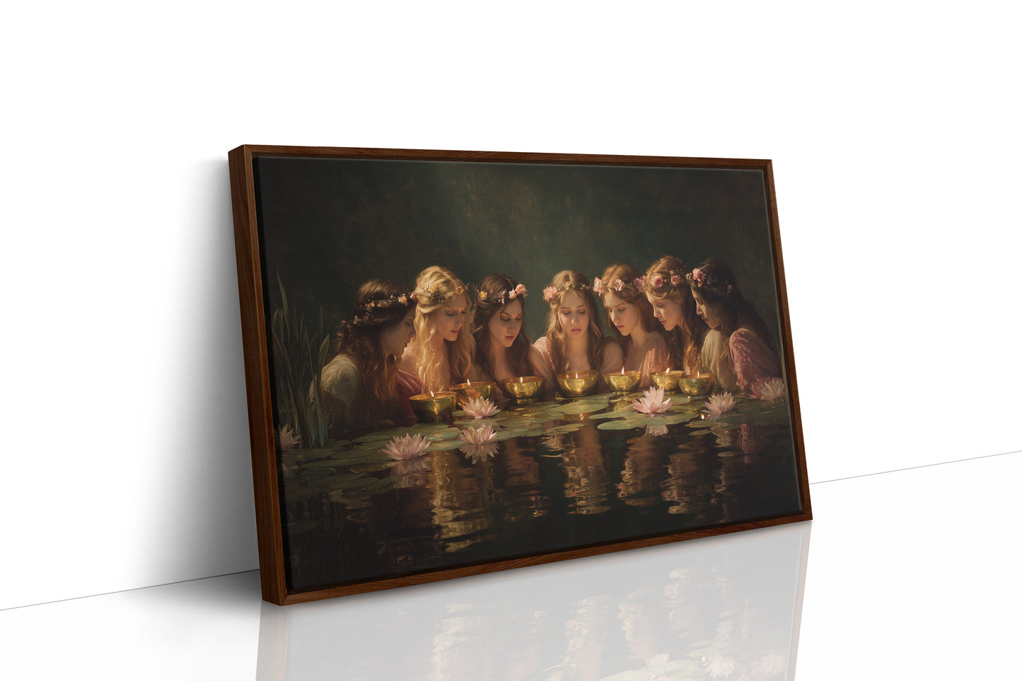 Maidens Gather At Lily Pond