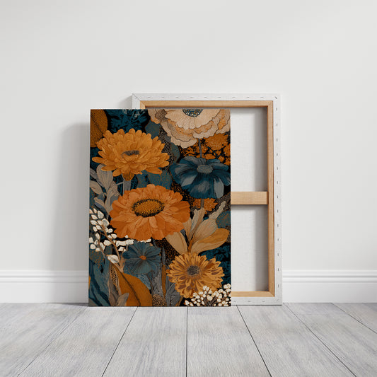 Golden Blooms Against Midnight Garden