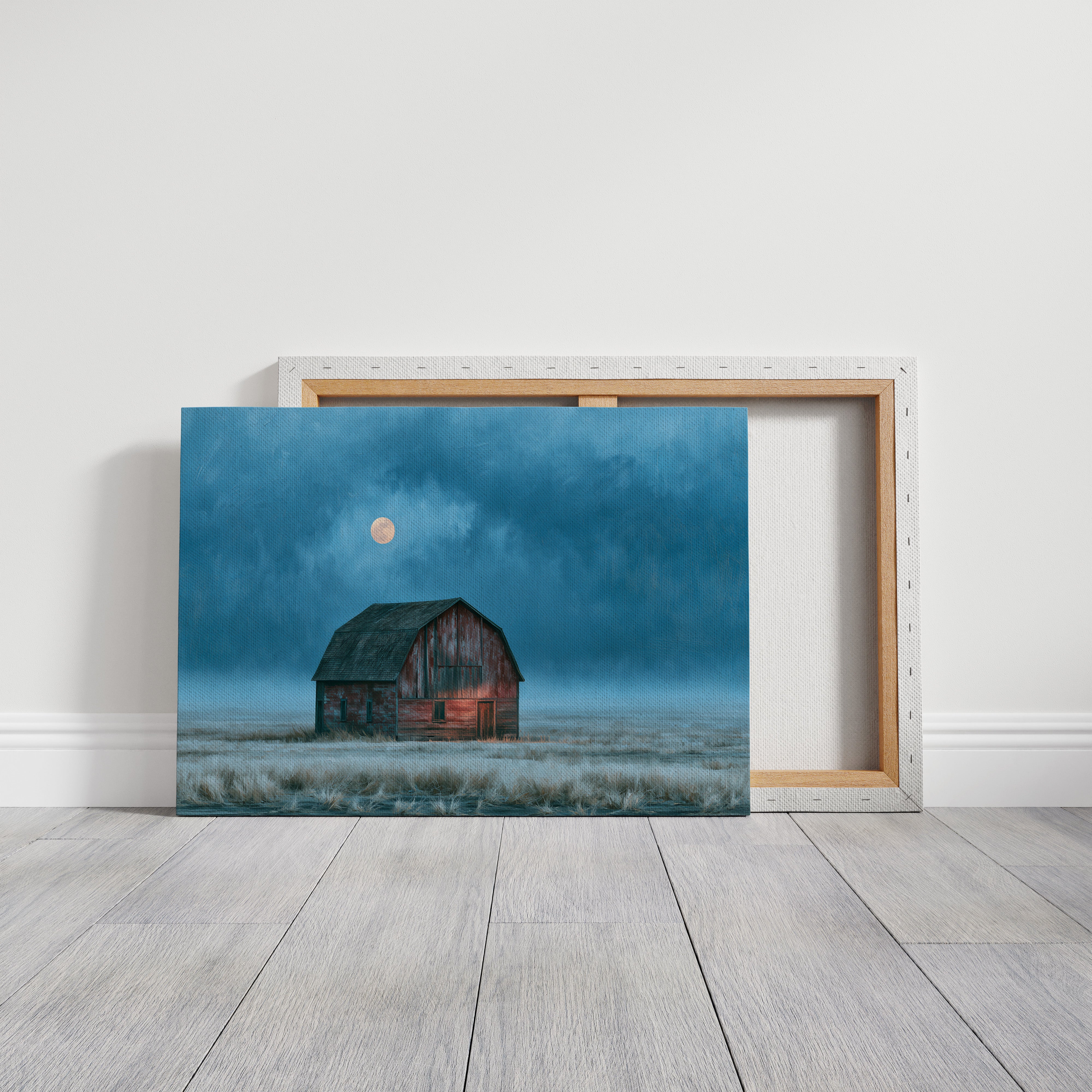 Frost Field Barn at Moonrise