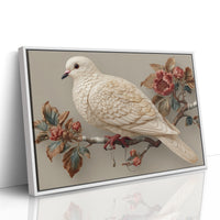Ivory Dove Among Autumn Peonies