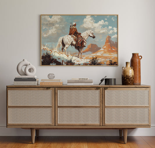 High Desert Scout on Painted Horse