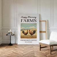 Roosters Greet The Golden Field