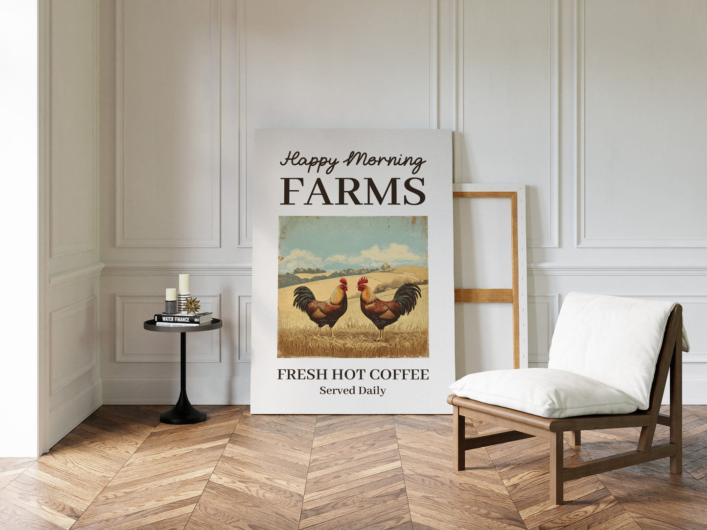 Roosters Greet The Golden Field