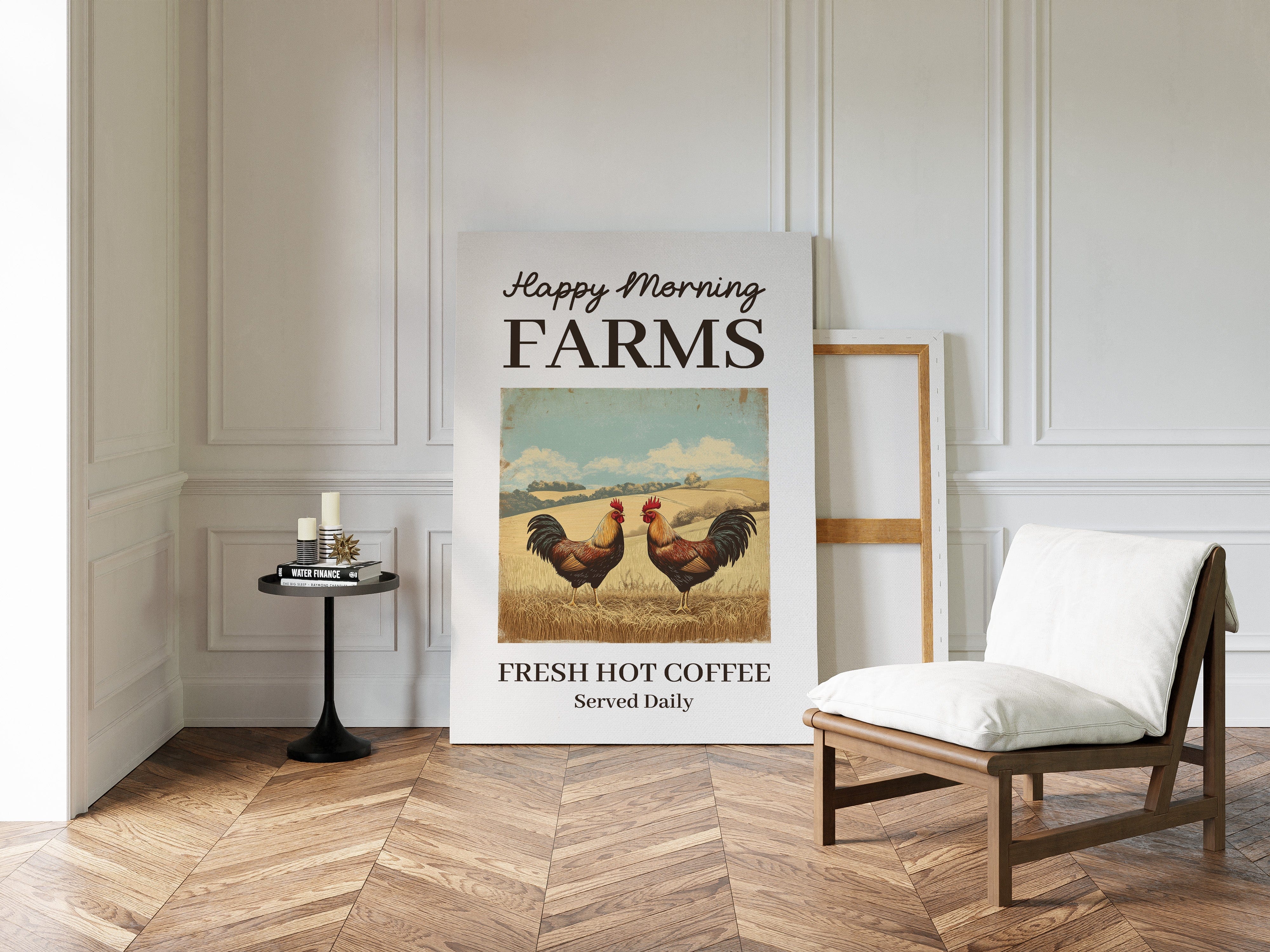 Roosters Greet The Golden Field