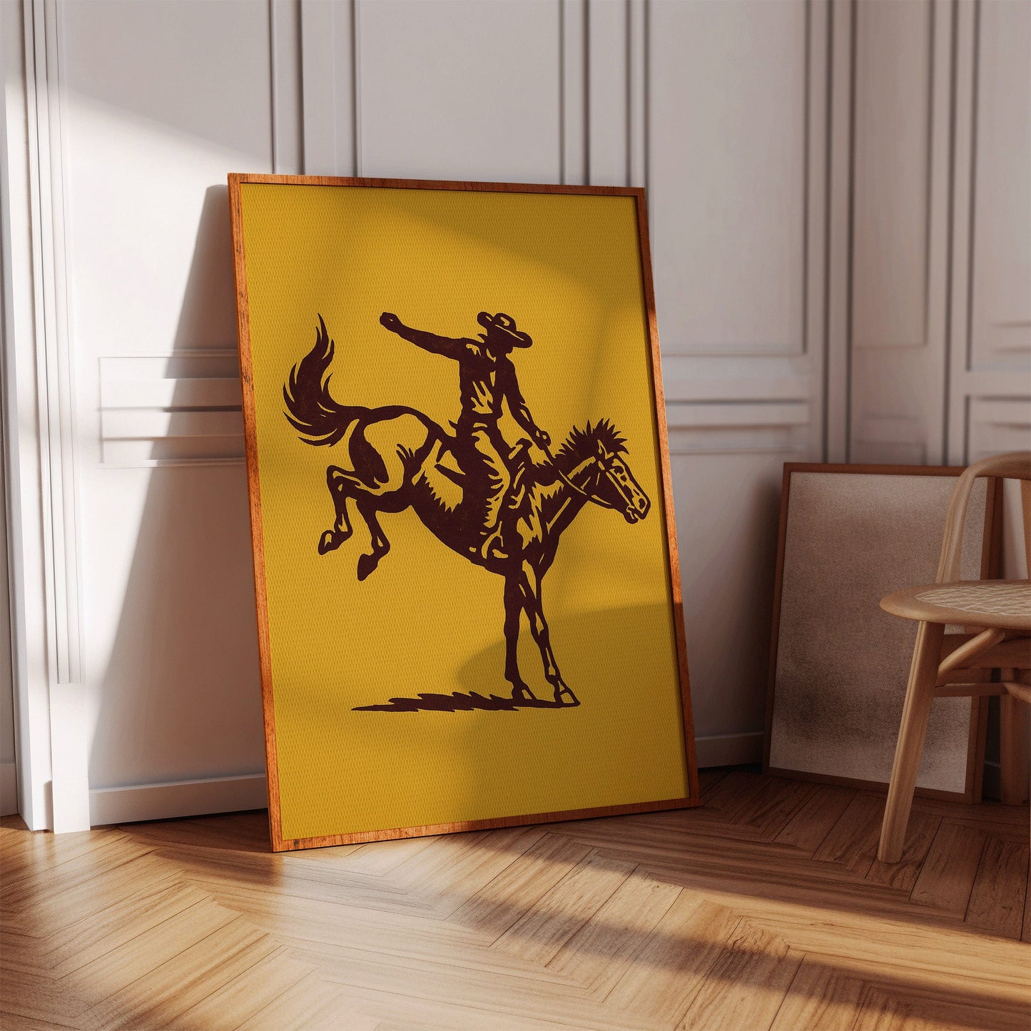 Vintage Rodeo Cowboy Silhouette Print