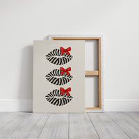 Zebra Kisses Adorned with Crimson Bows