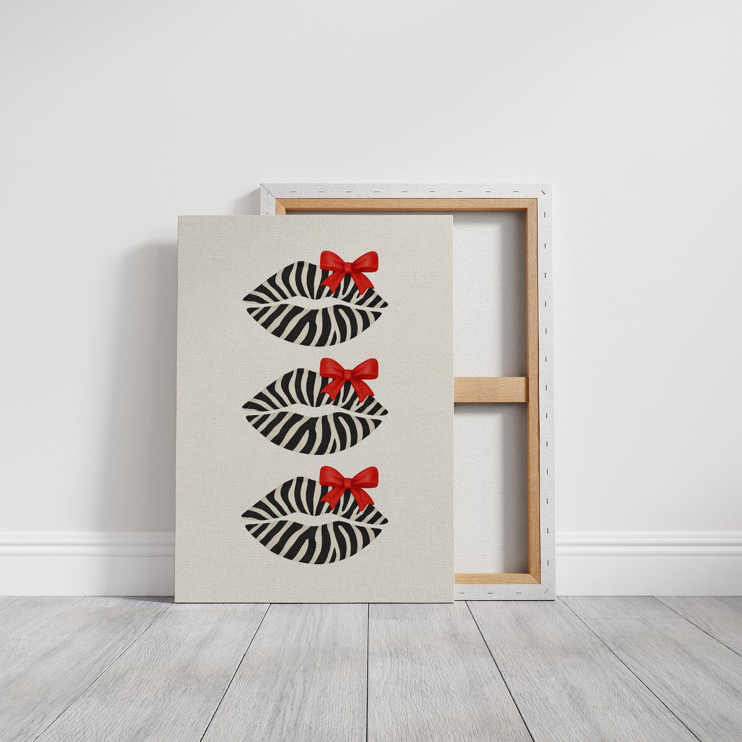 Zebra Kisses Adorned with Crimson Bows