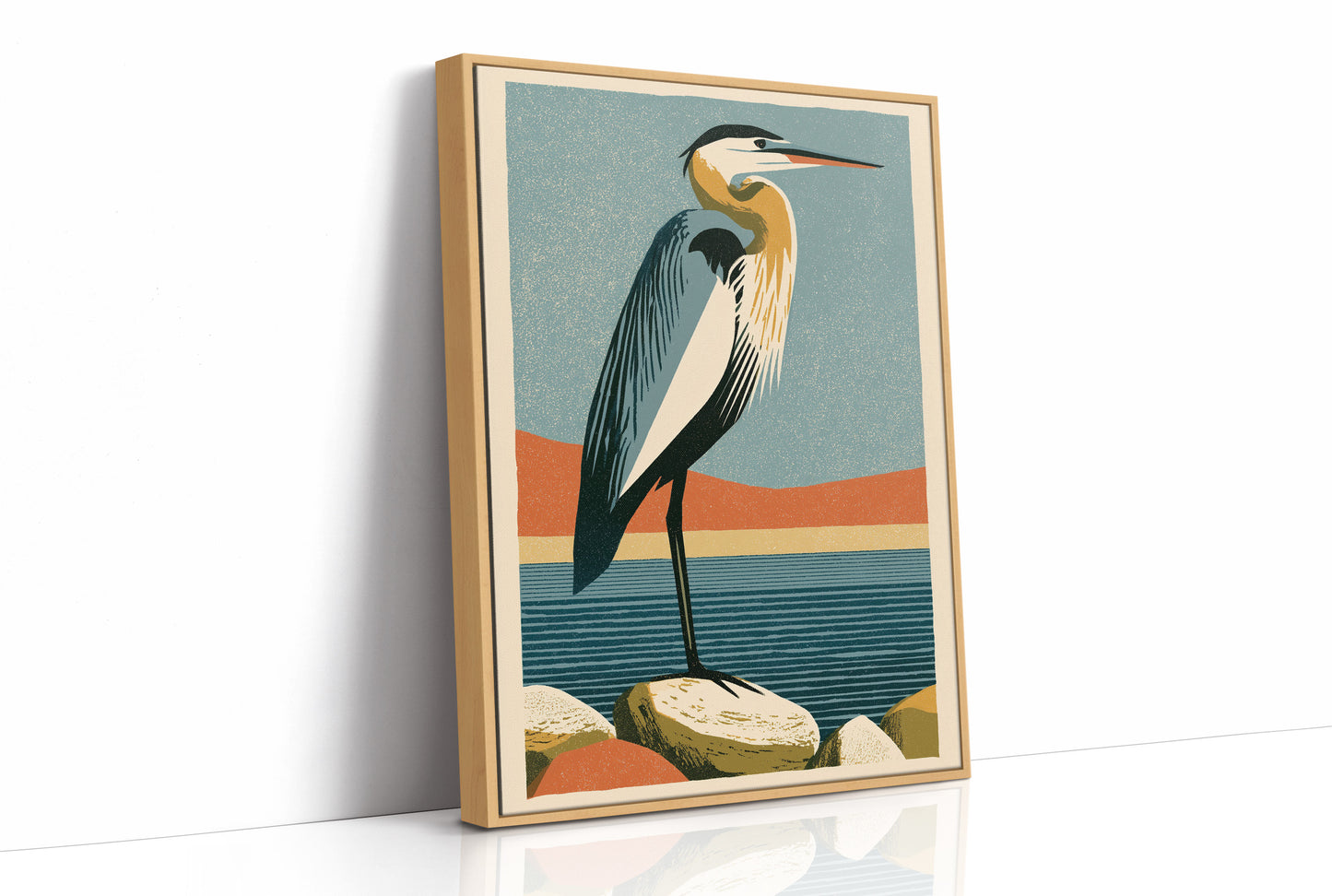Coastal Heron at the Water's Edge