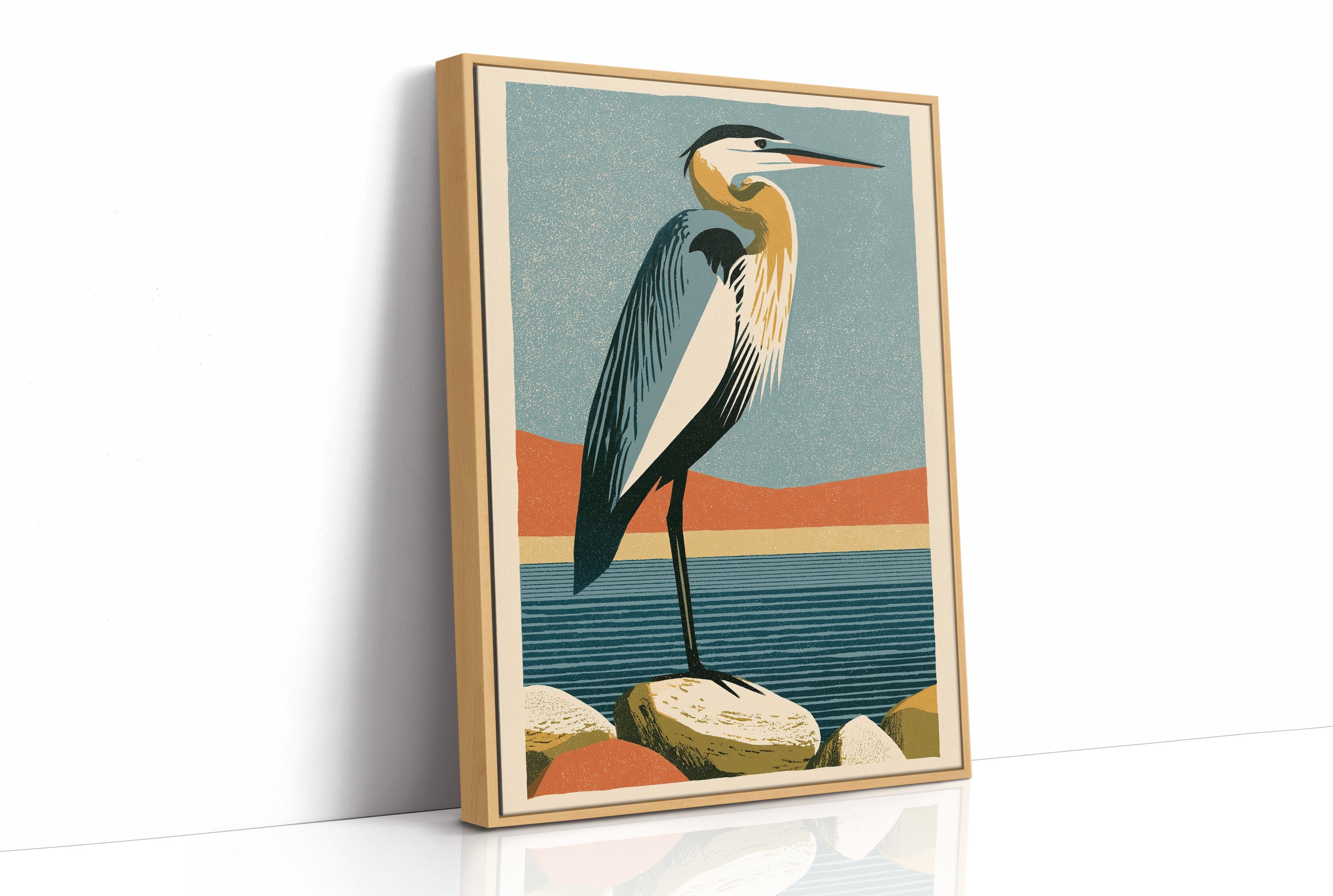 Coastal Heron at the Water's Edge