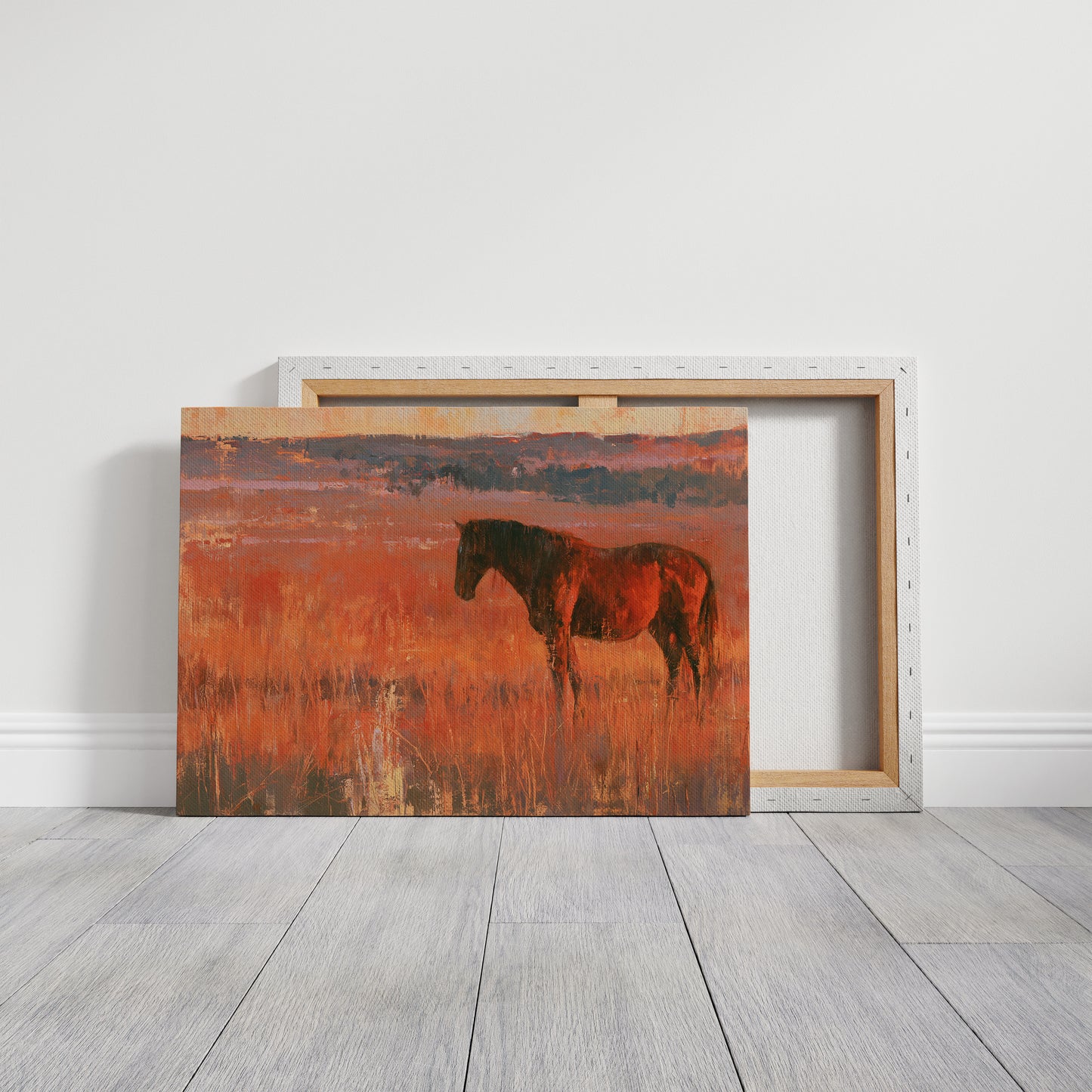 Grazing Horse, Crimson Dusk