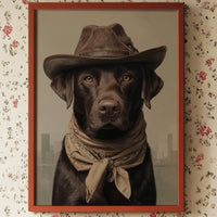 Chocolate Lab Rides The Range