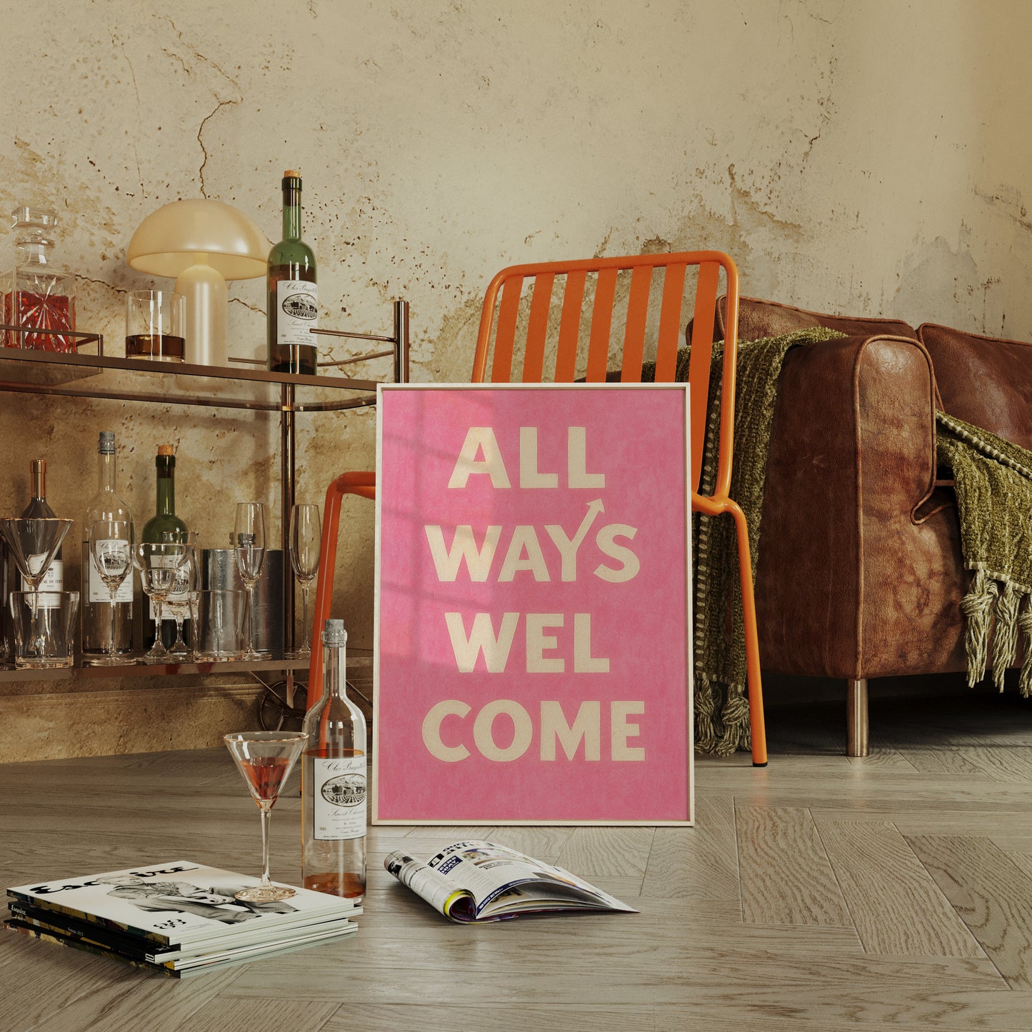 All Ways Welcome Typography Print
