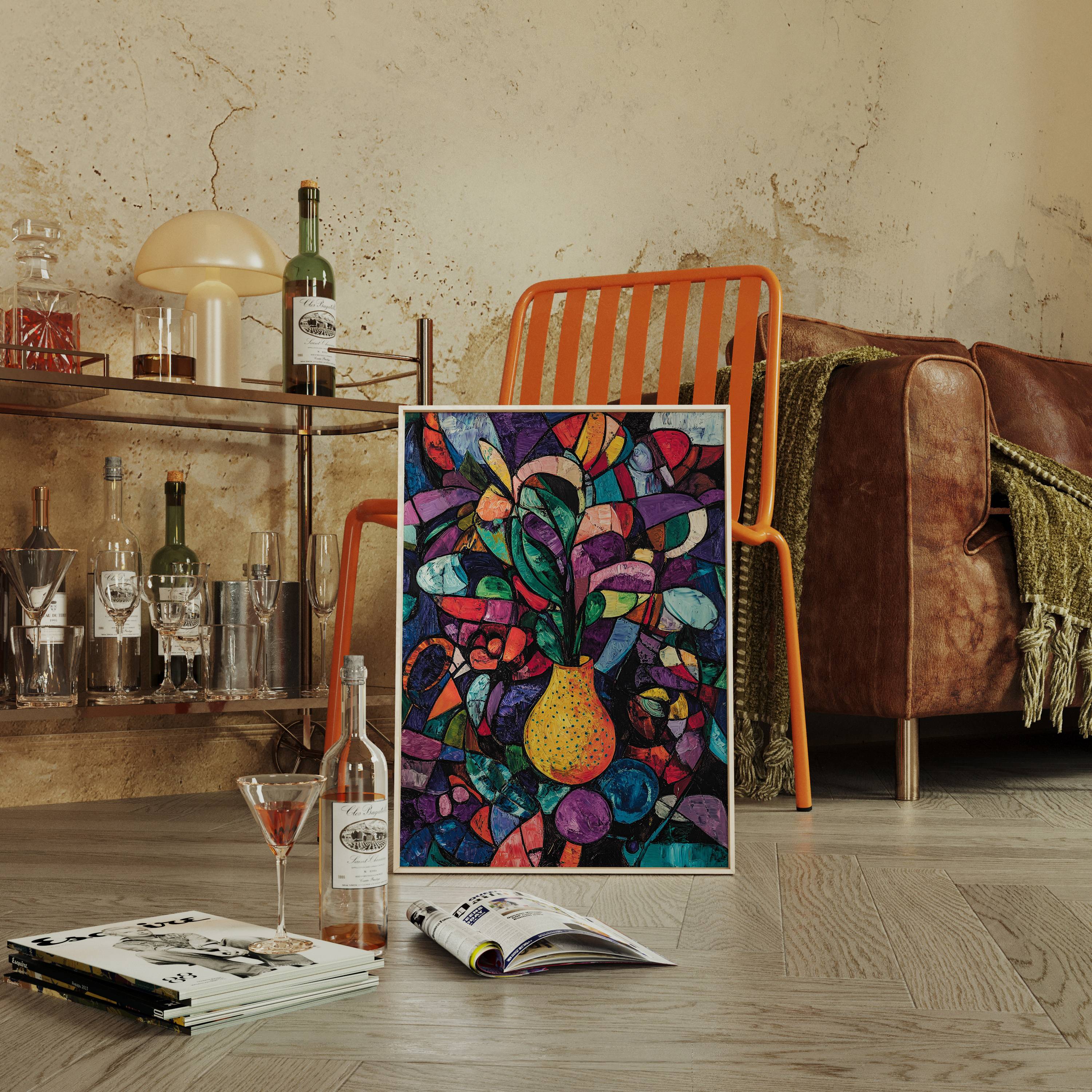 Midnight Garden Blooms In Glass