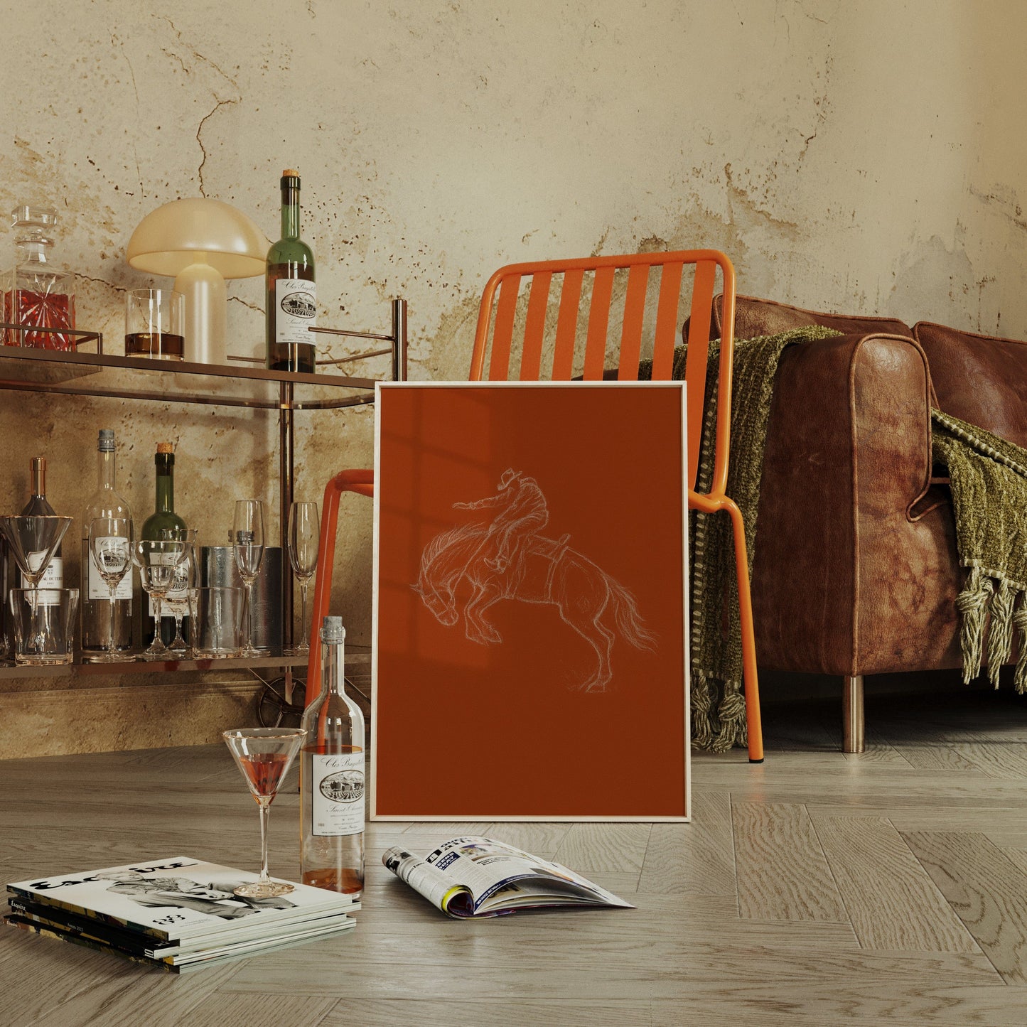 Minimalist Bronco Rider Sketch