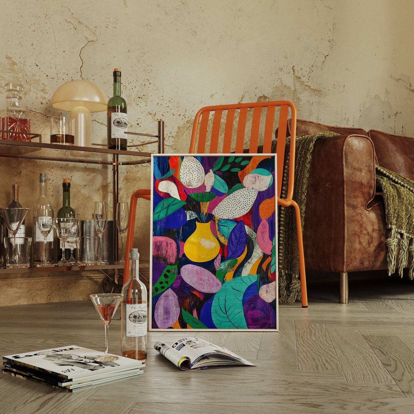 Yellow Vase Dances With Color