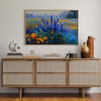 Delphiniums Dance With Golden Poppies