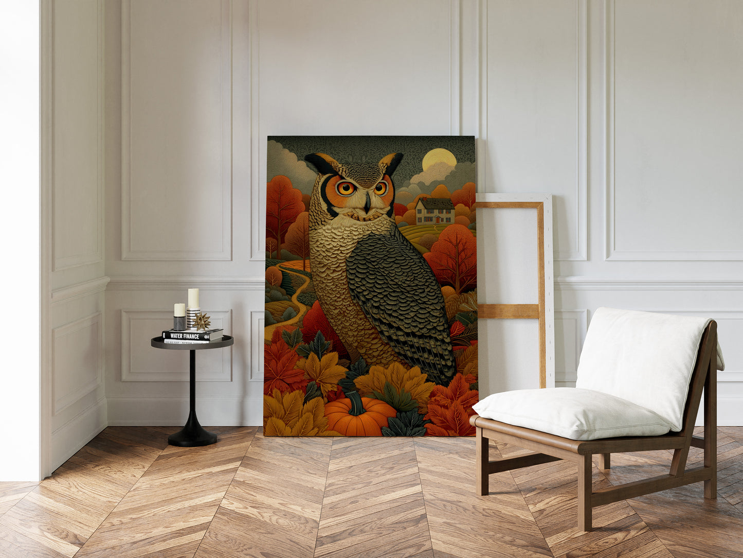 Autumn Moon Watches The Farmhouse