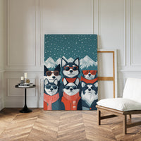 Cool Huskies Chase Winter Stars