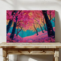 Cherry Blossoms Dance In Turquoise Light