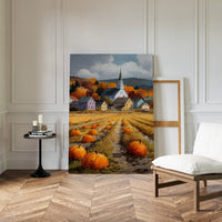 Pumpkins Rest Below Church Spires