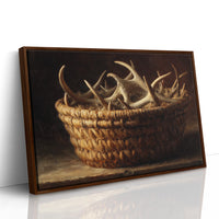 Antlers Gathered In Woven Basket