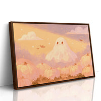 Sweet Ghost Over Pumpkin Field