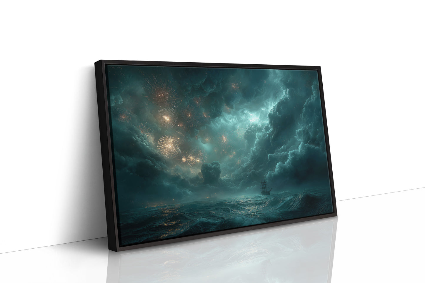 Fireworks Over the Stormy Sea