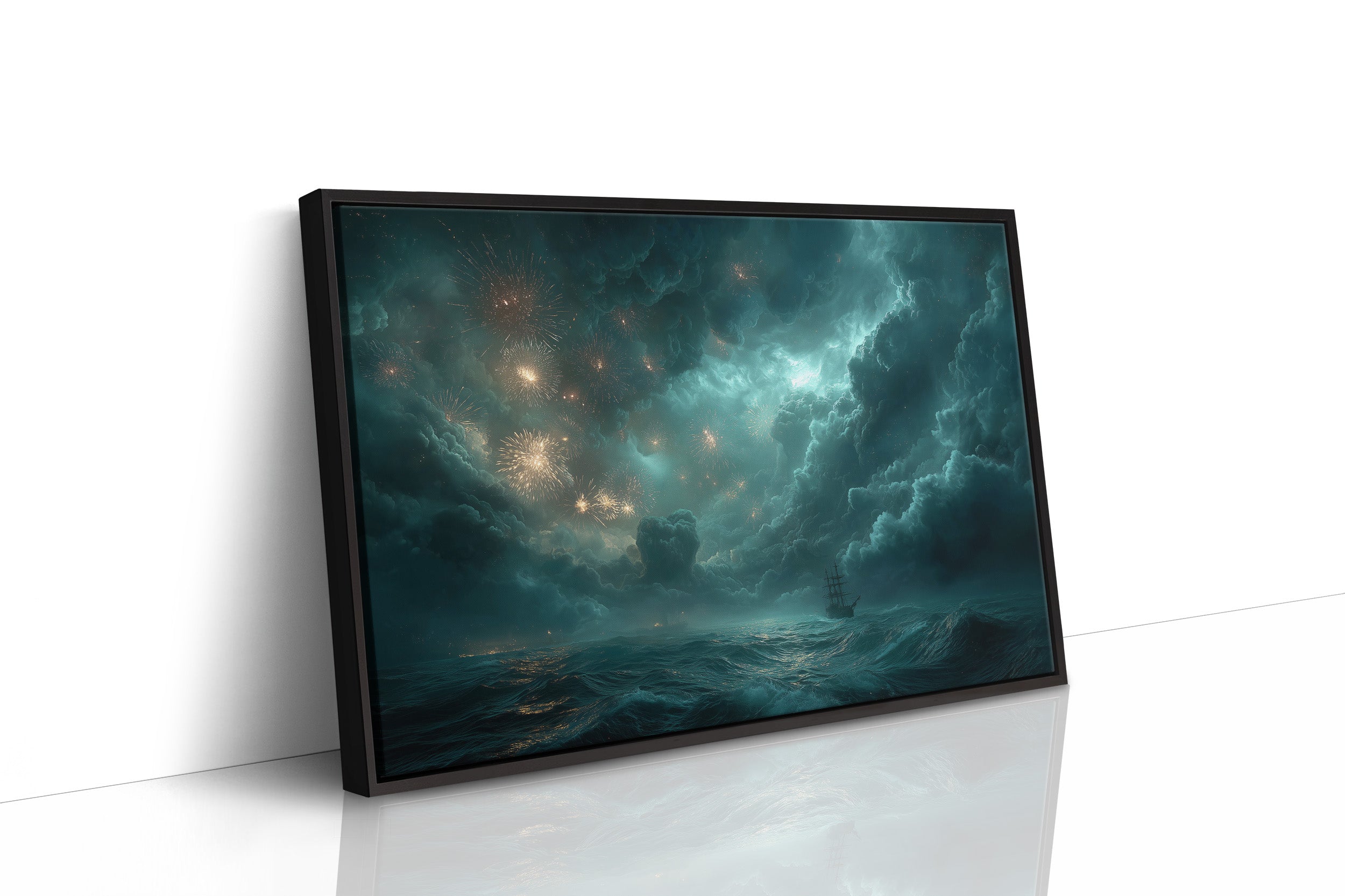 Fireworks Over the Stormy Sea