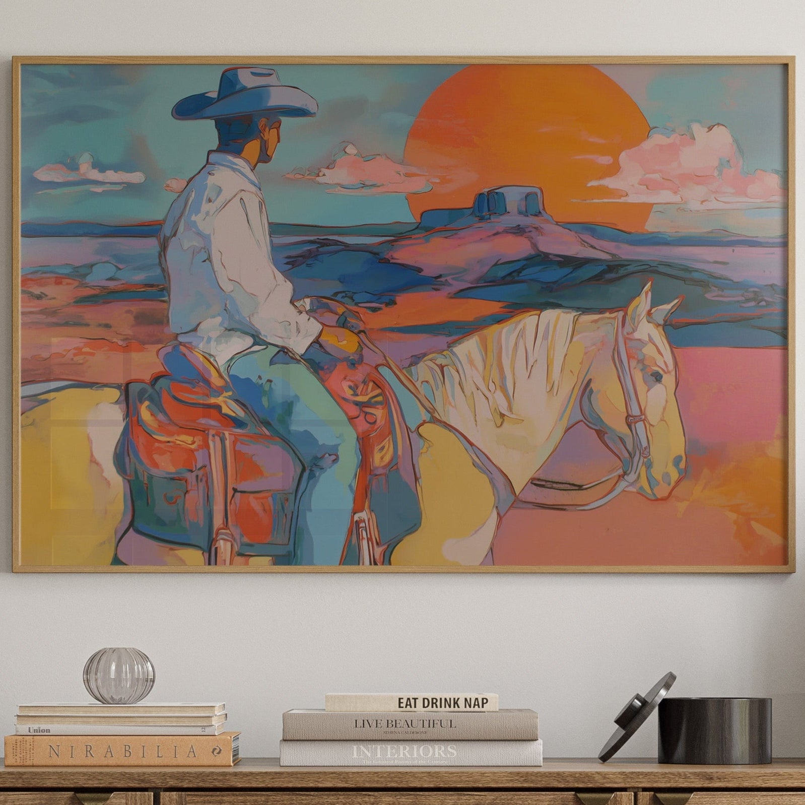 Sunset Paints A Cowboy's Trail