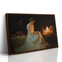 Reading By Candlelight's Gentle Glow