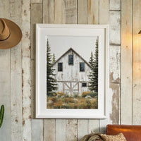 Pine Sentinels Guard Weathered Barn