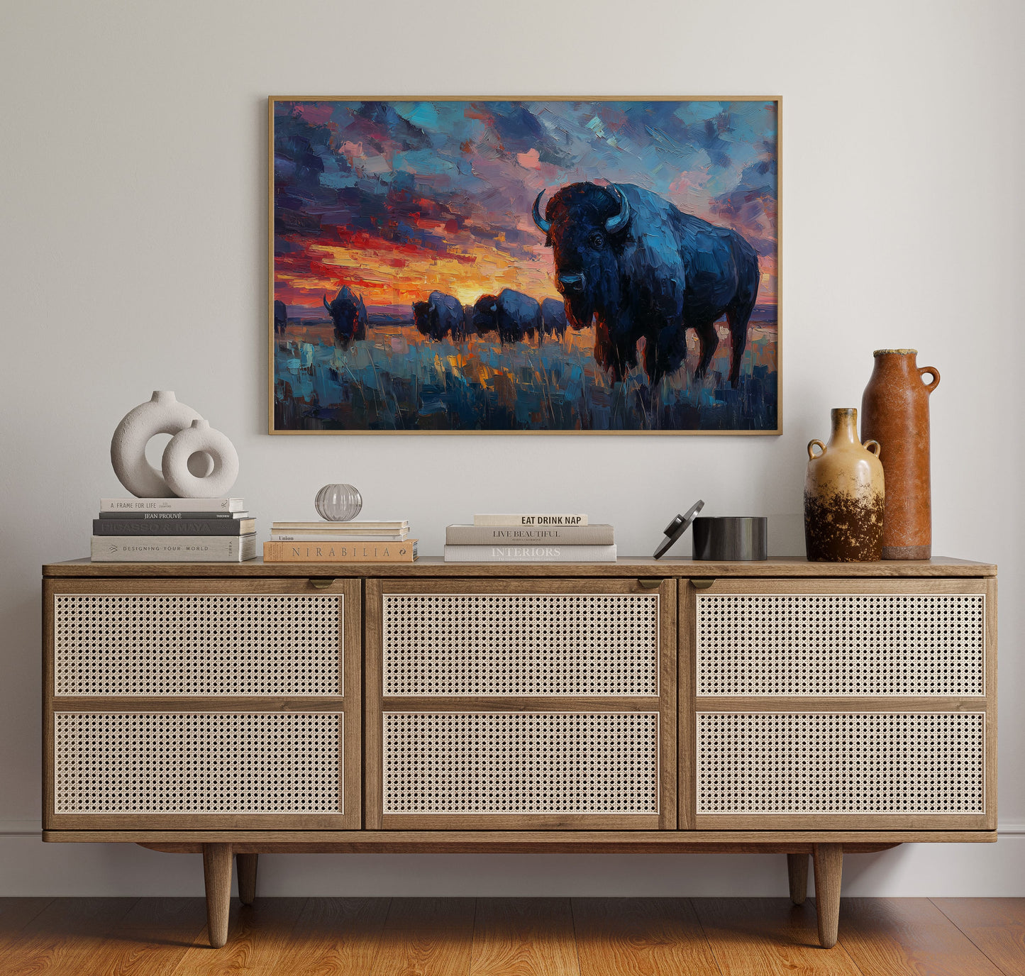 Prairie Giants Watch The Fire Sky
