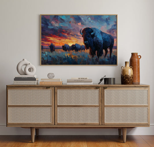Prairie Giants Watch The Fire Sky