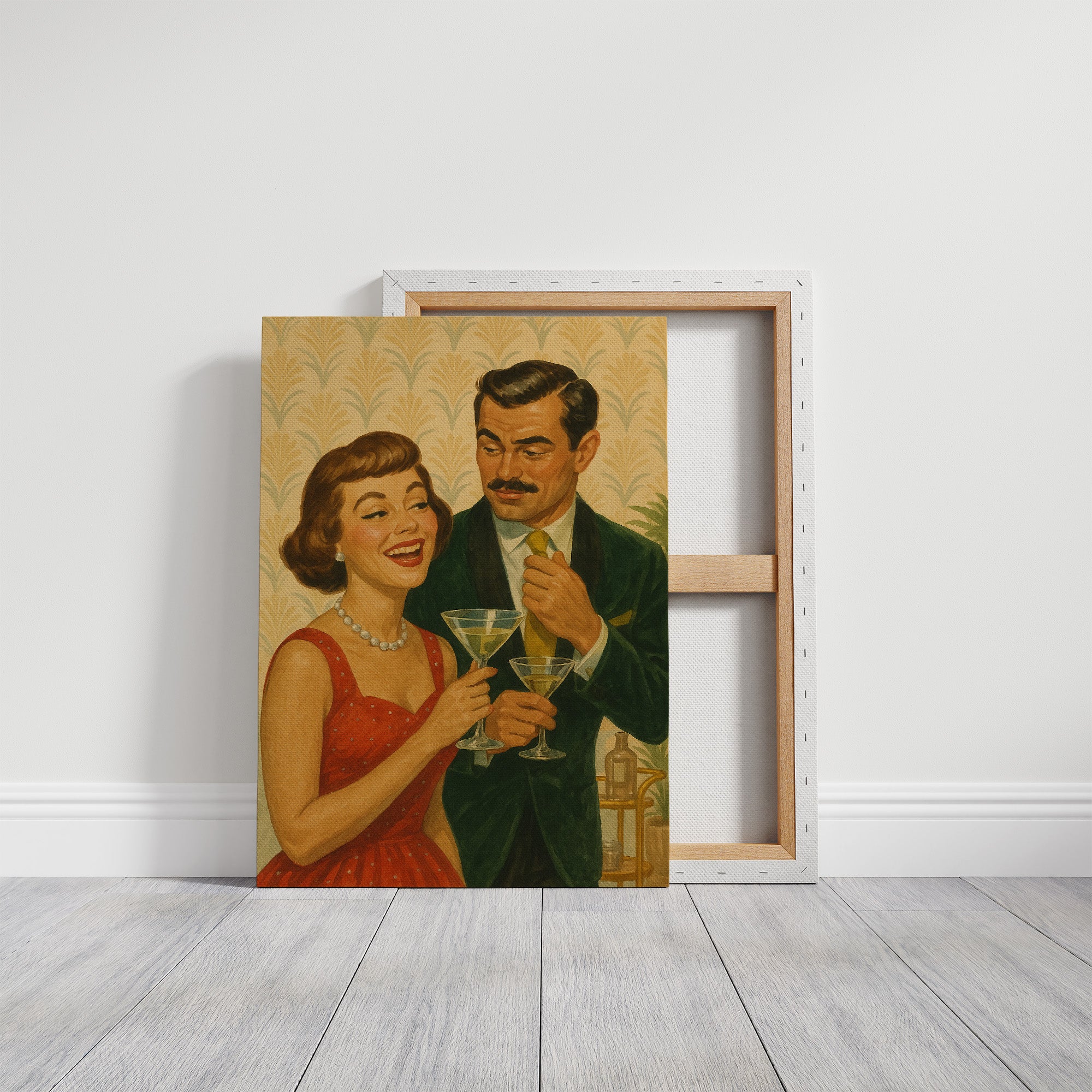 Cocktail Hour Whispers in Golden Wallpaper