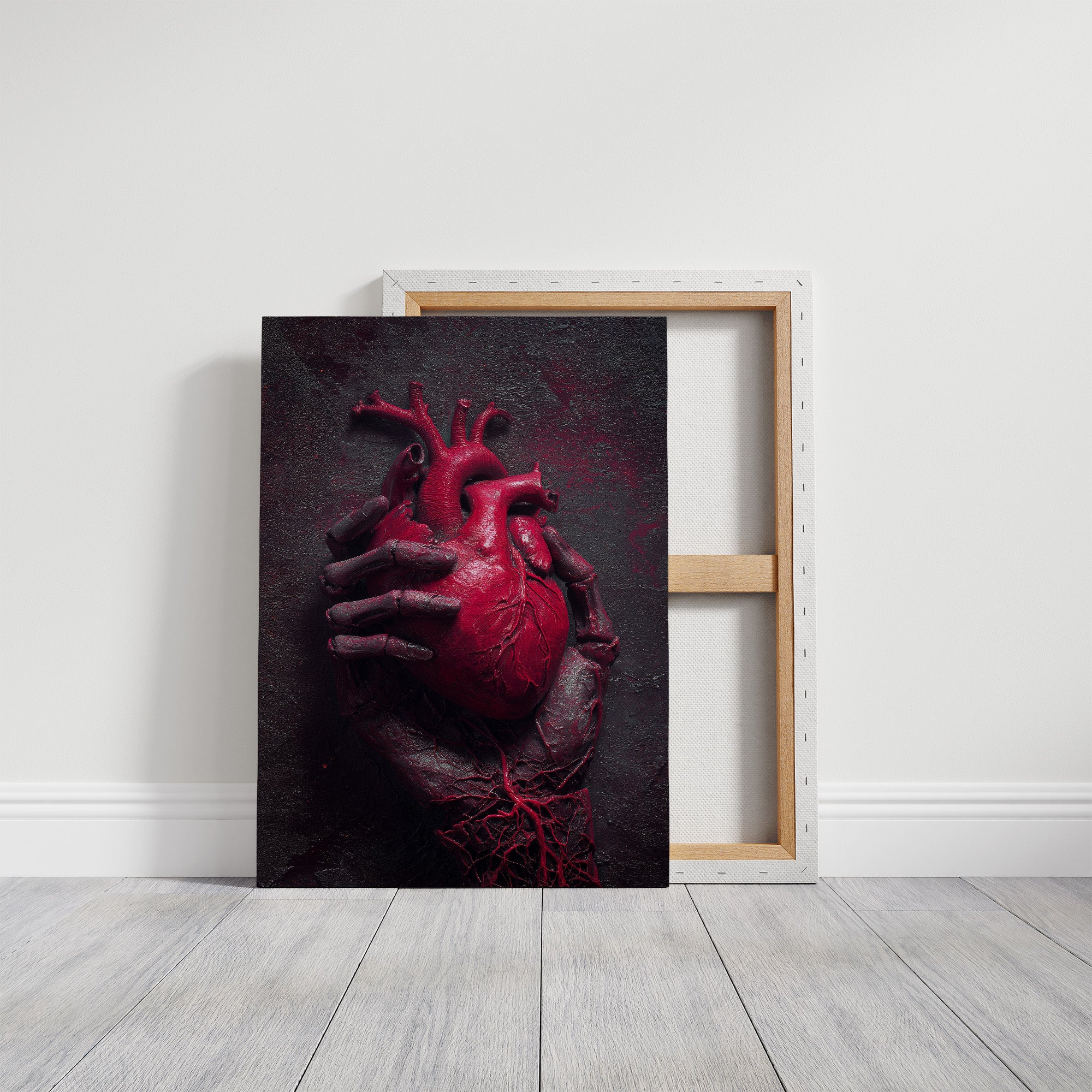 Crimson Pulse Beneath Stone Fingers