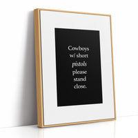 Cowboys With Short Pistols Stand Close