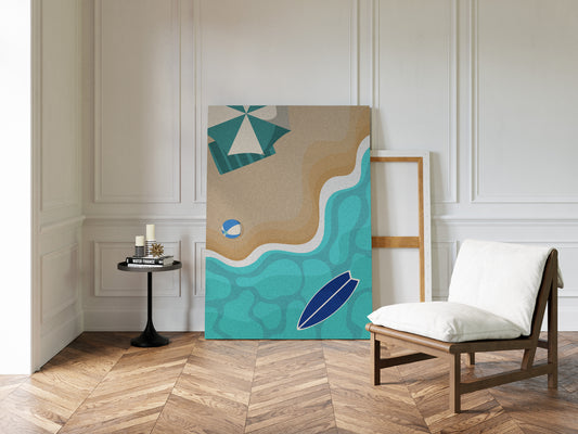 Beach Ball Plays With Turquoise Tides