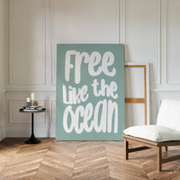 Seafoam Letters Spark Wild Freedom