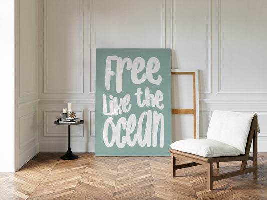 Seafoam Letters Spark Wild Freedom