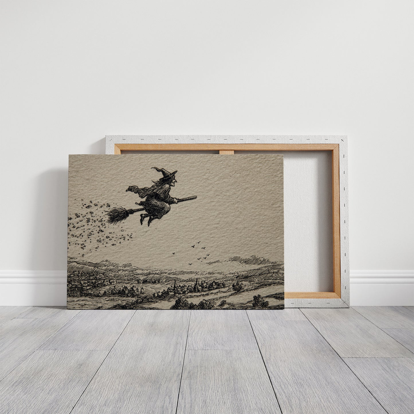 Broomstick Flight Over Sleeping Village