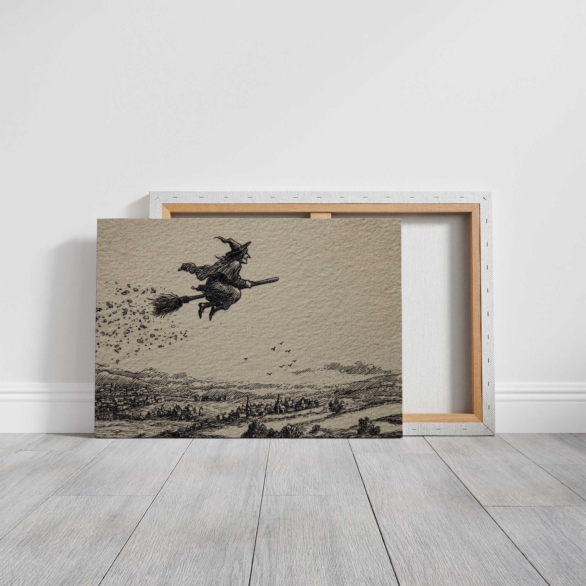 Broomstick Flight Over Sleeping Village