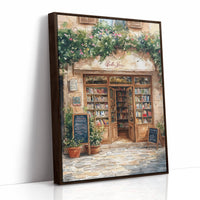 Charming French Bookstore – Vintage European Street Scene Wall Art