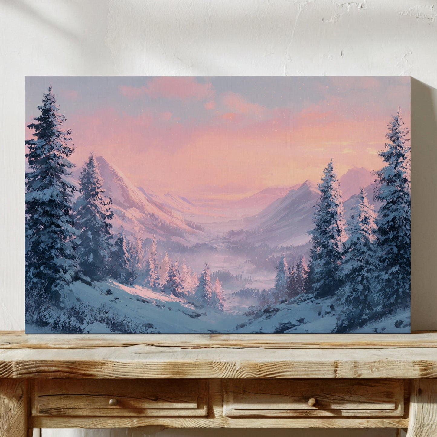 Snow Peaks Blush At Dawn