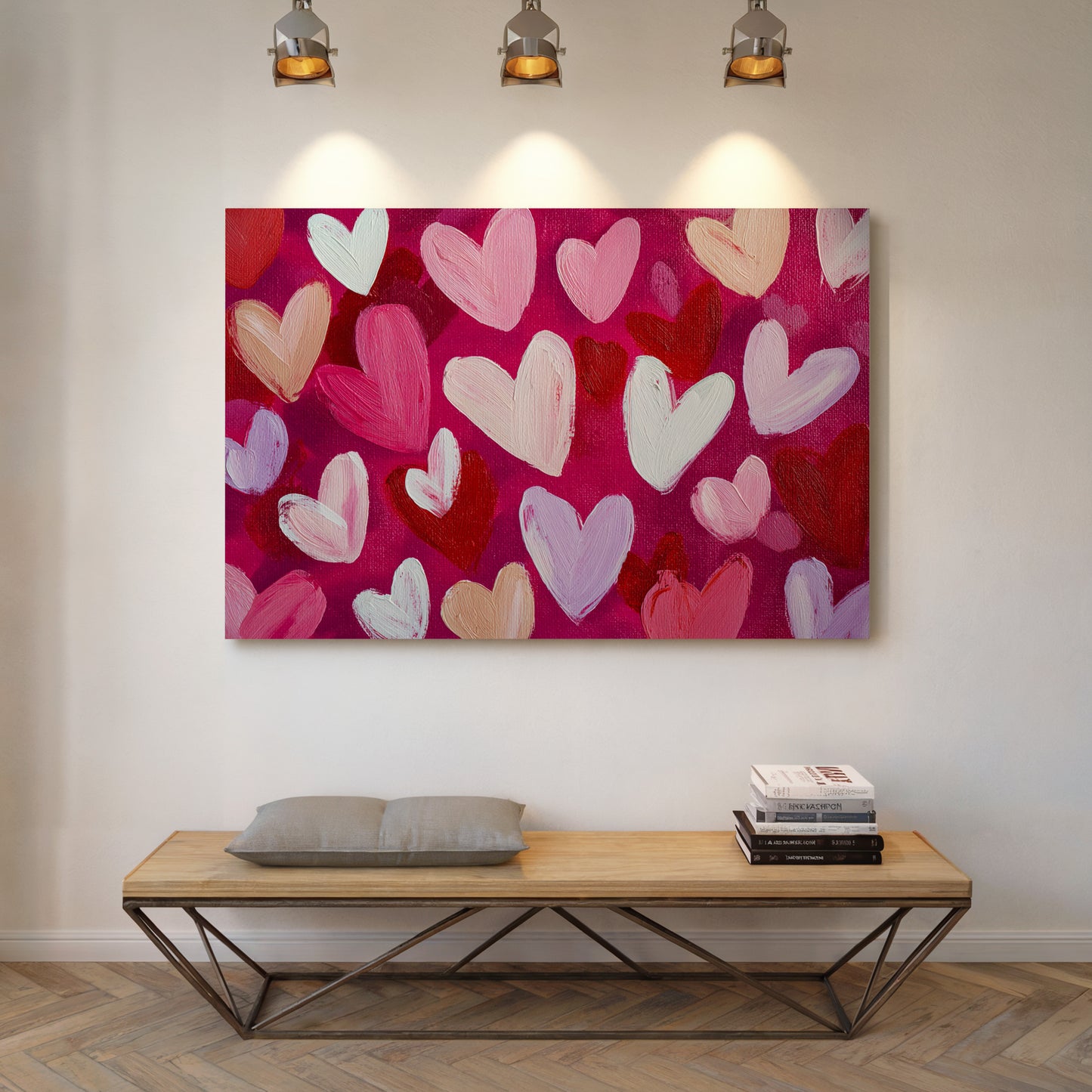 Hearts Dance In Magenta Light